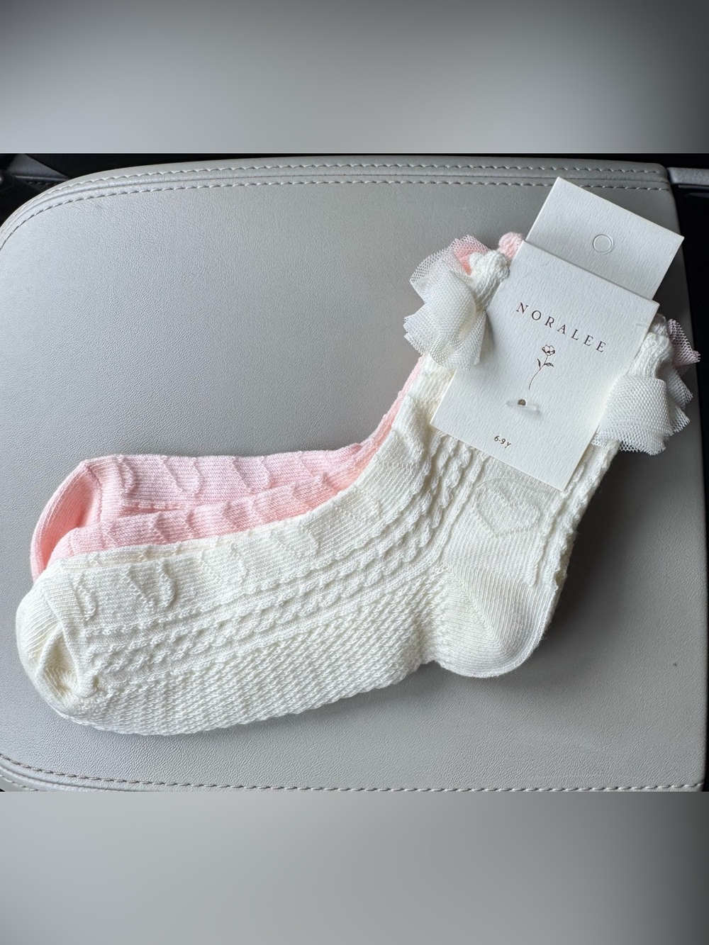 Noralee Ruffle Socks - Ivory, Blush